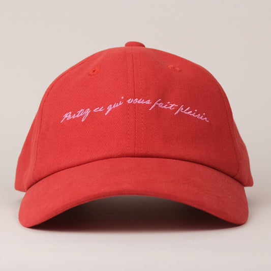 “Wear What Makes You Happy” Cap - Red/Baby Pink